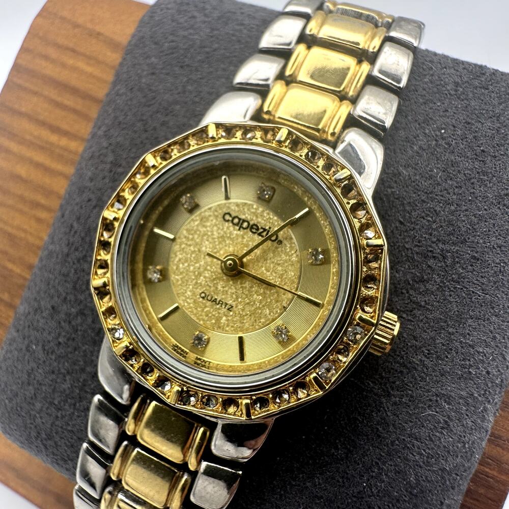 Capezio Two-Tone Quartz Watch Gold Tone Dial Bracelet